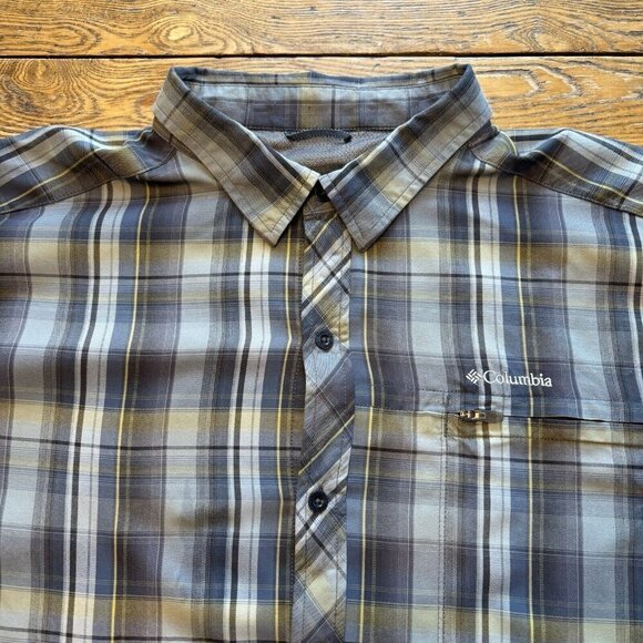Columbia Long Sleeve Shirt Mens XL Plaid Supplex Nylon Outdoor Fishing Vented - Picture 2 of 14